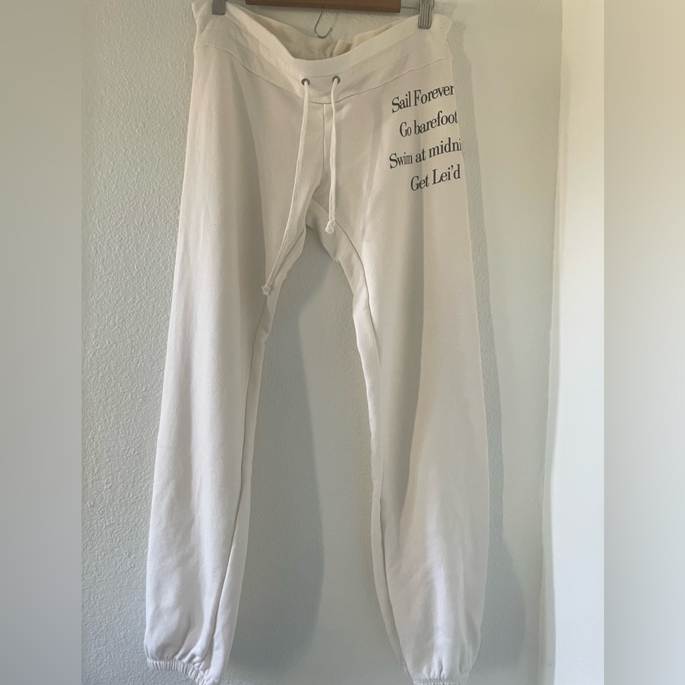 Wildfox cream Low-rise graphic sweatpants